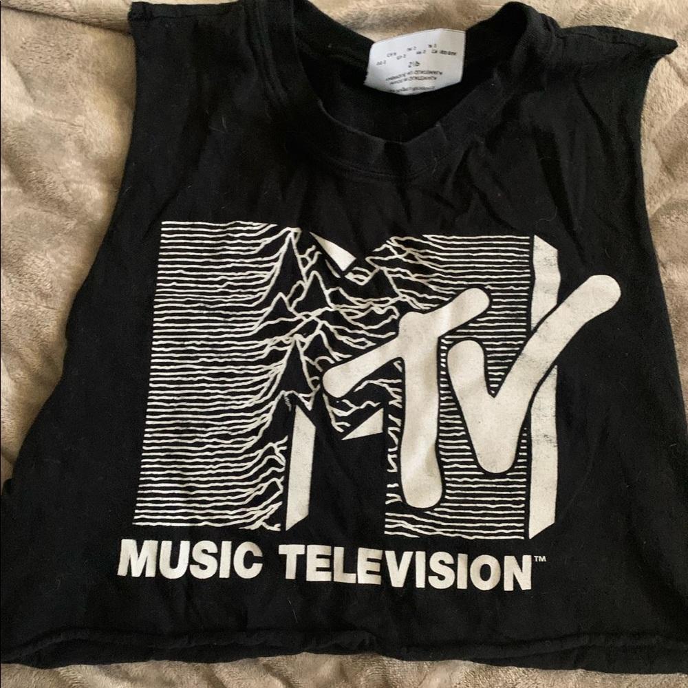 Joy Division/MTV logo crop top